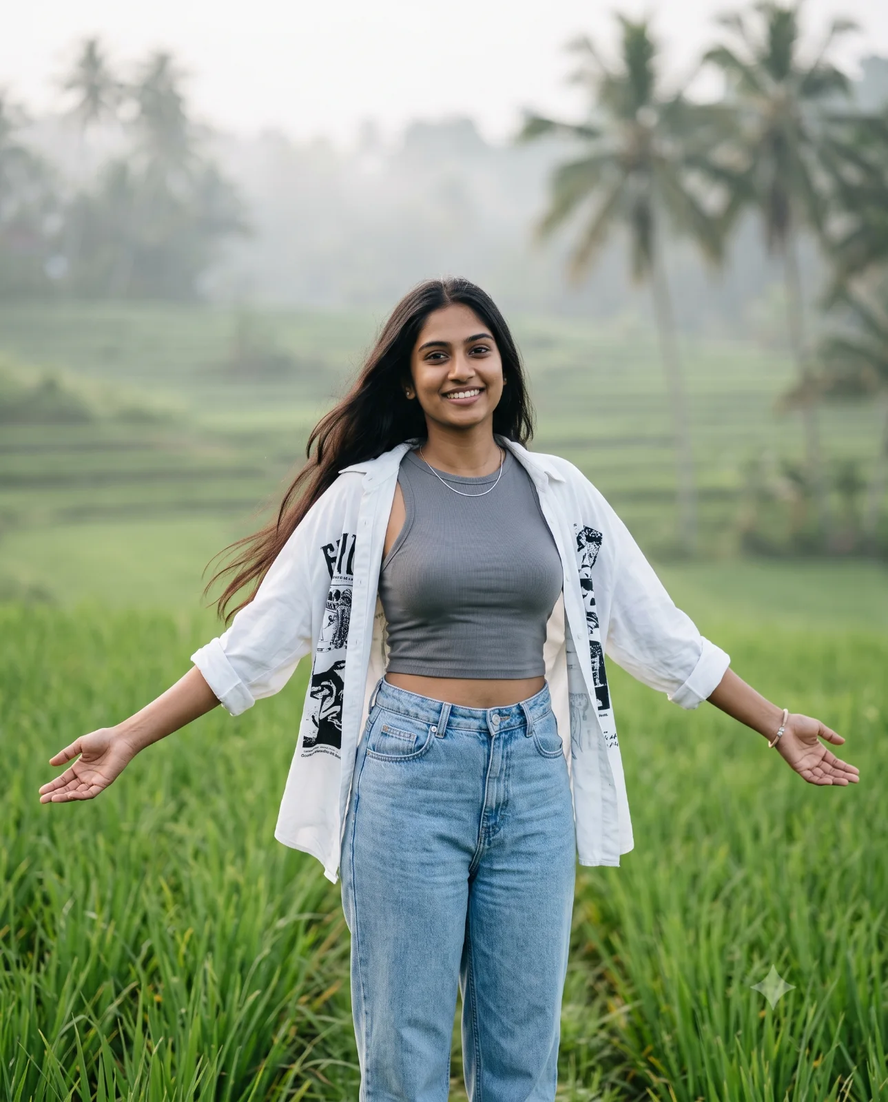Realistic Portrait in Paddy Field