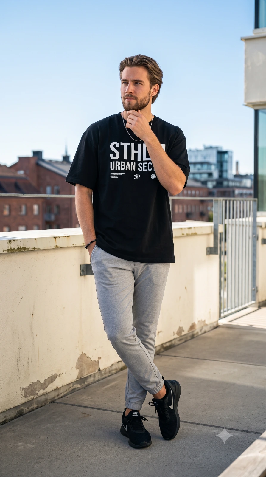Rooftop Fashion Portrait Generation