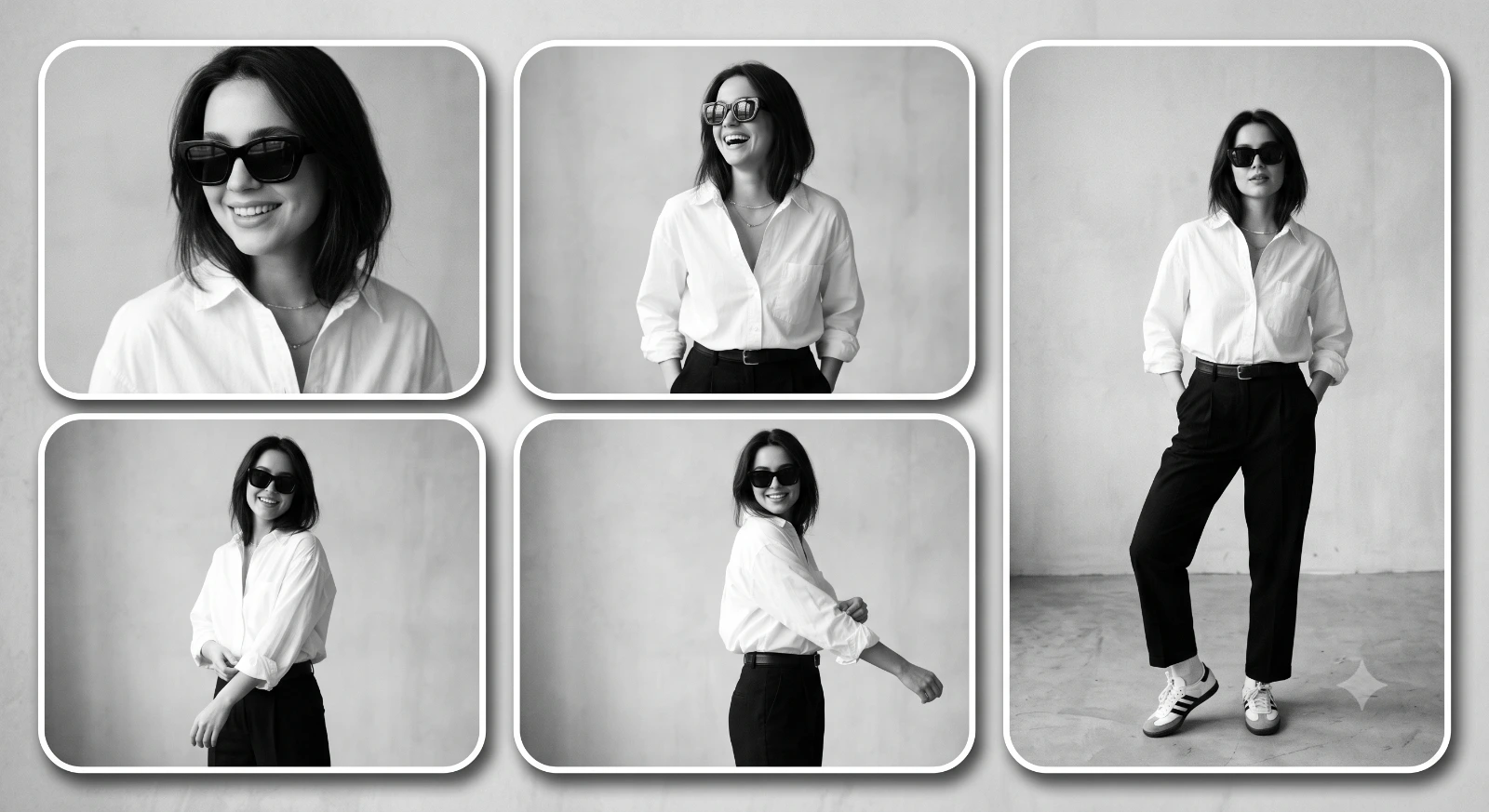 Modern B&W Collage Portrait Prompt