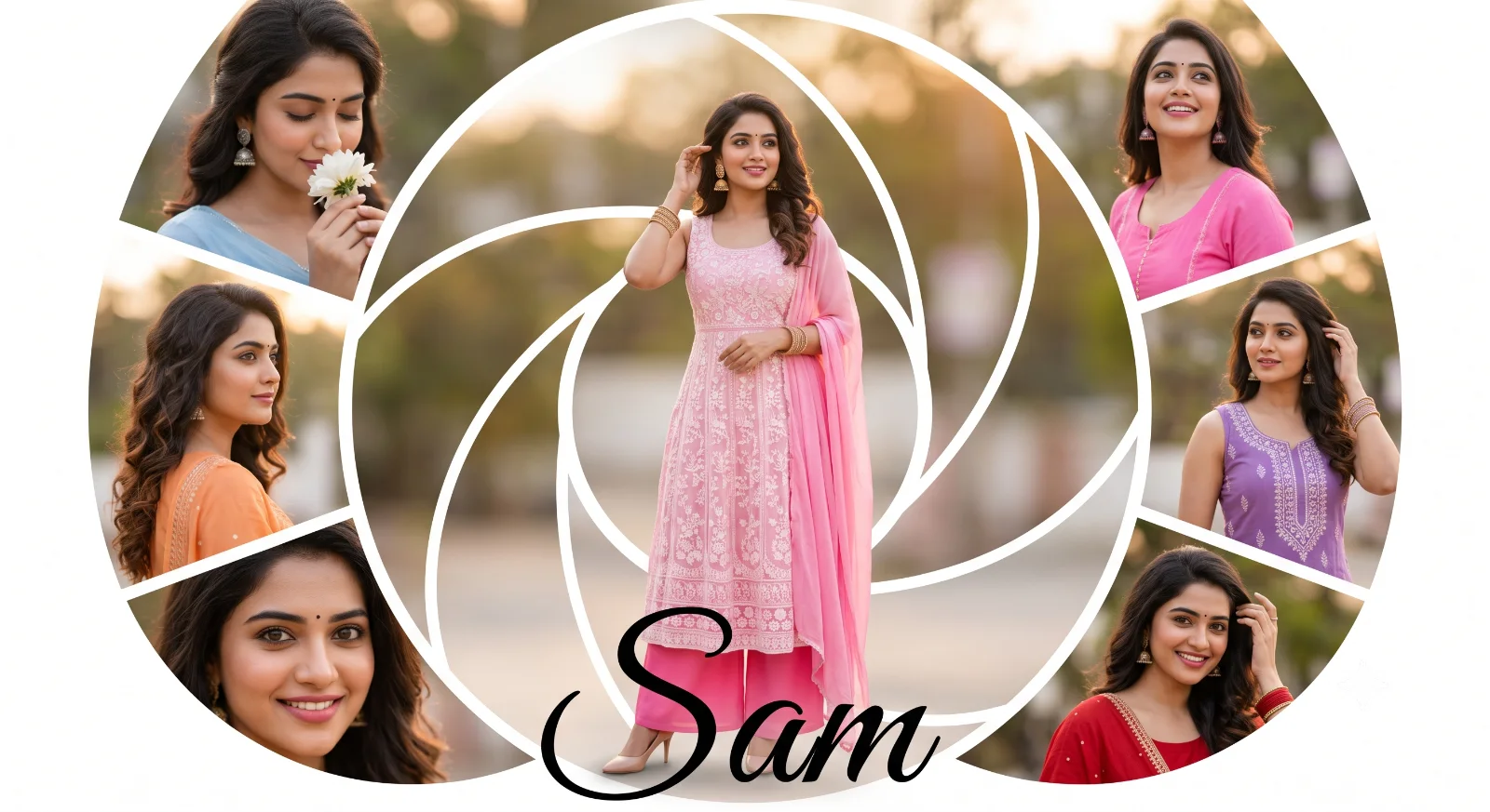 South Indian Woman DSLR Portrait Collage