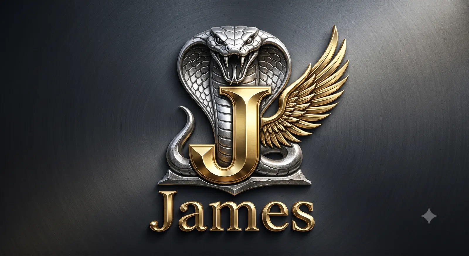 Luxury Golden J Cobra Wings Logo
