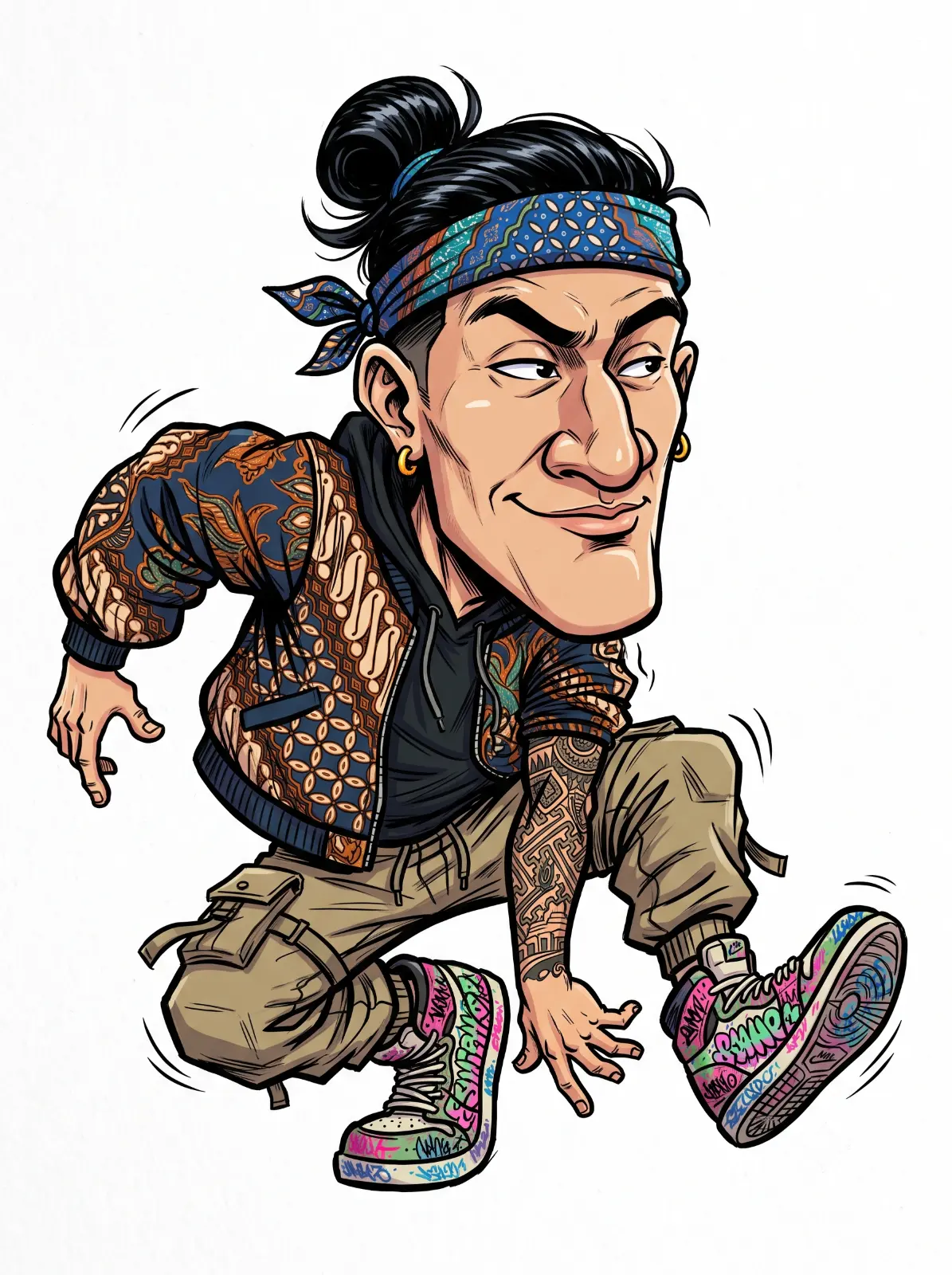 Indonesian Hip-Hop Dancer Caricature