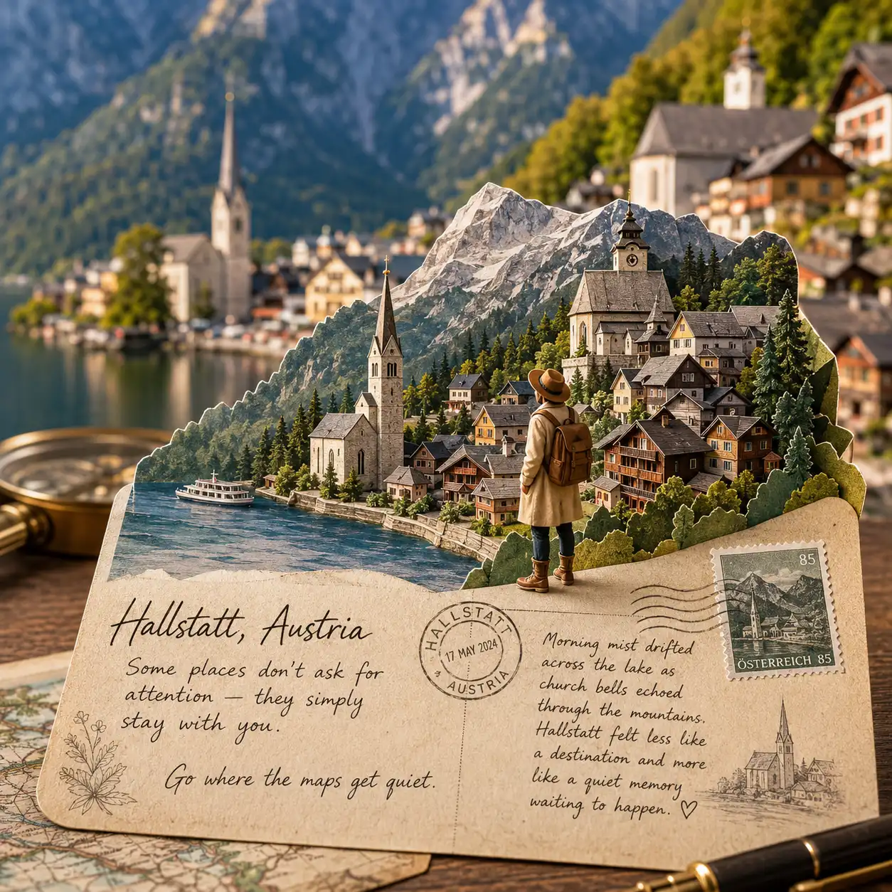 Paper Hallstatt Travel Diorama