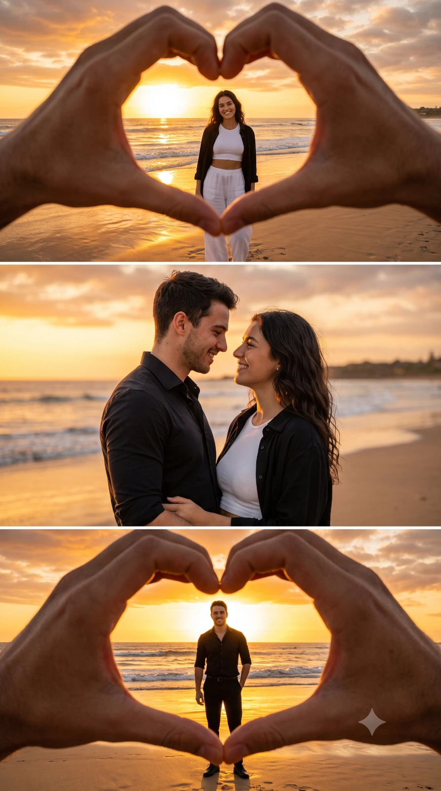 Romantic Beach Sunset Collage