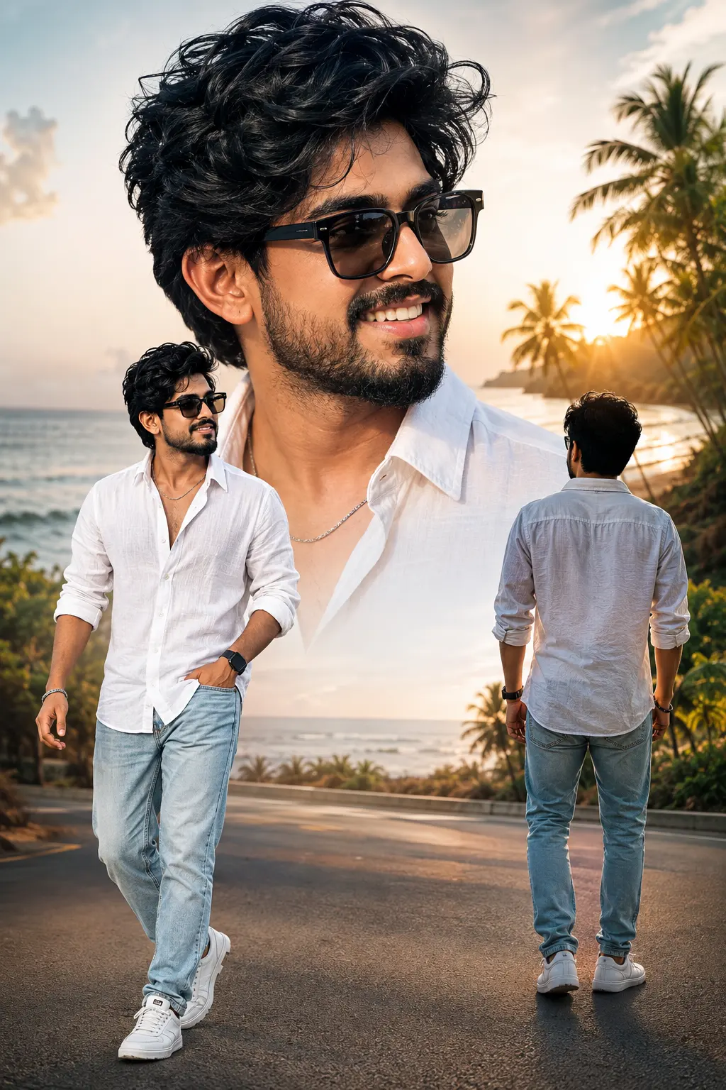 Tropical Sunset Road Portrait