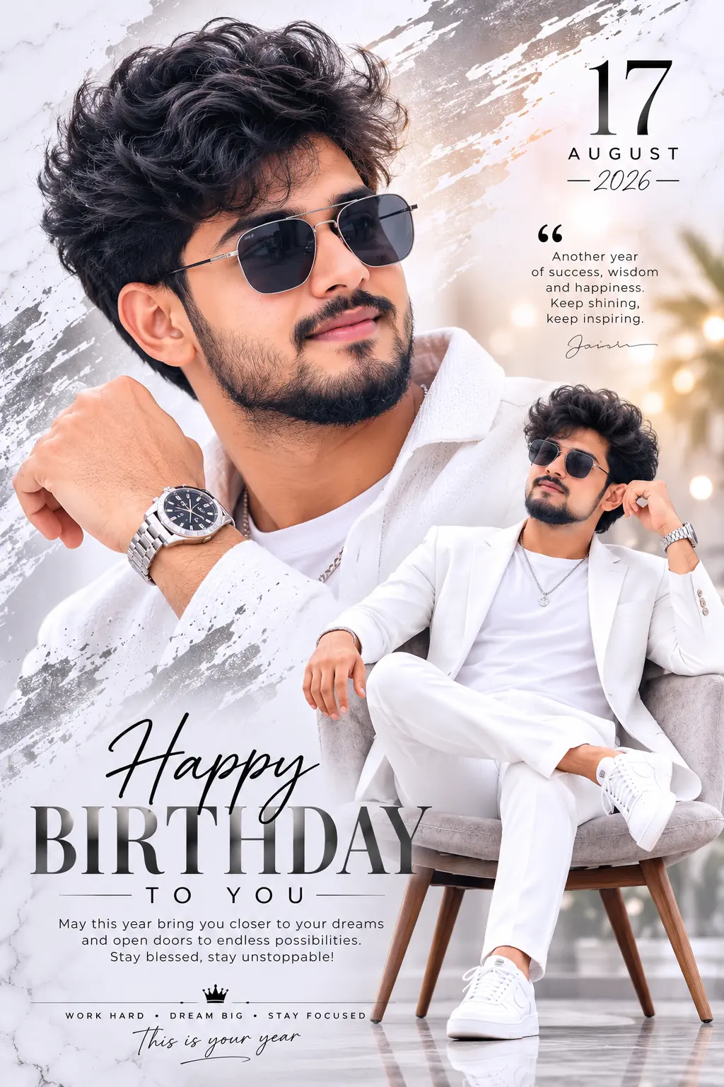 Editorial birthday portrait collage