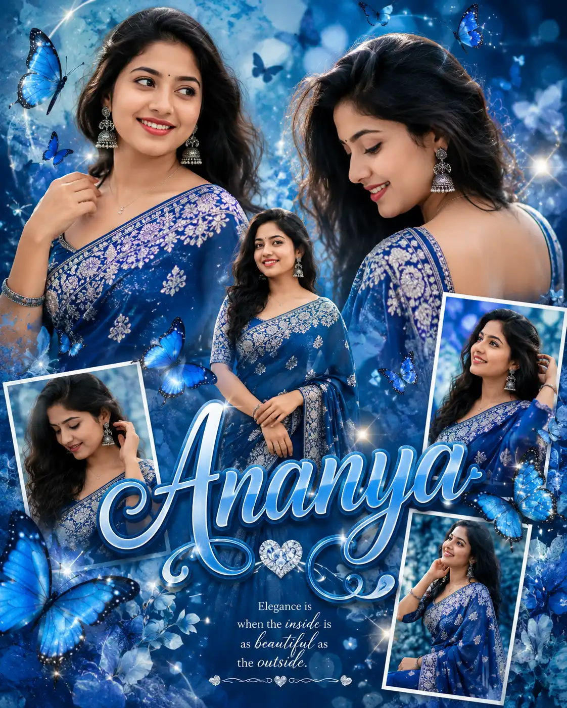 Ananya: Blue Butterfly Elegance