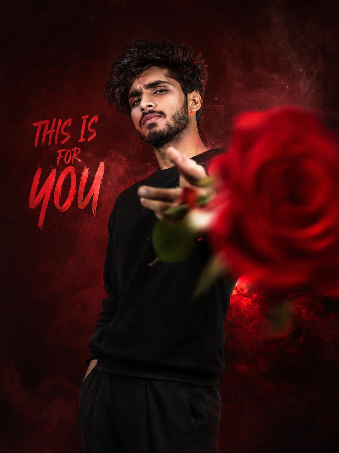 This Is For You: Crimson Rose Portrait