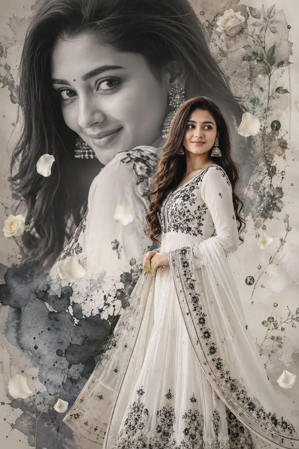 Ethereal Floral Portrait Collage