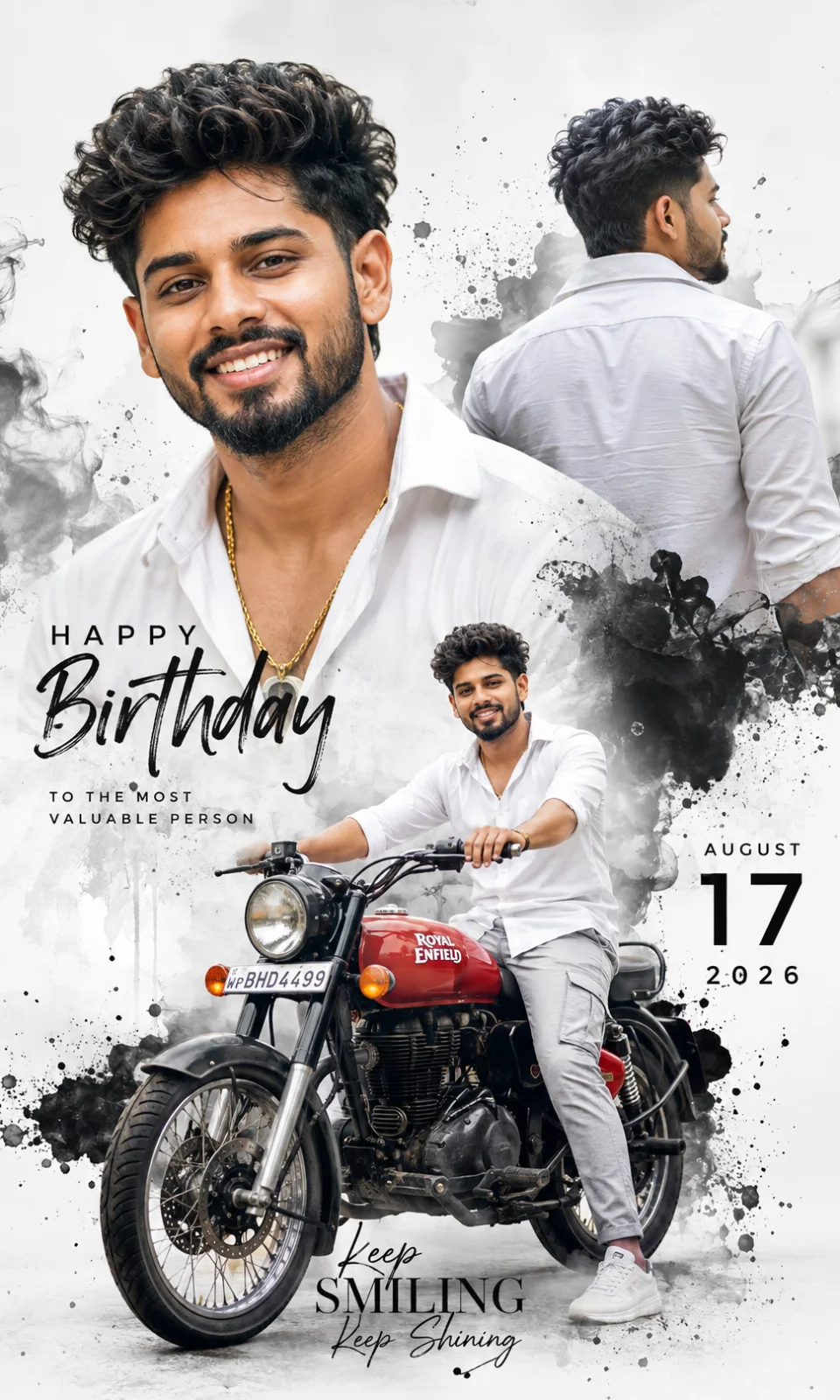 Birthday Ride in Ink and White