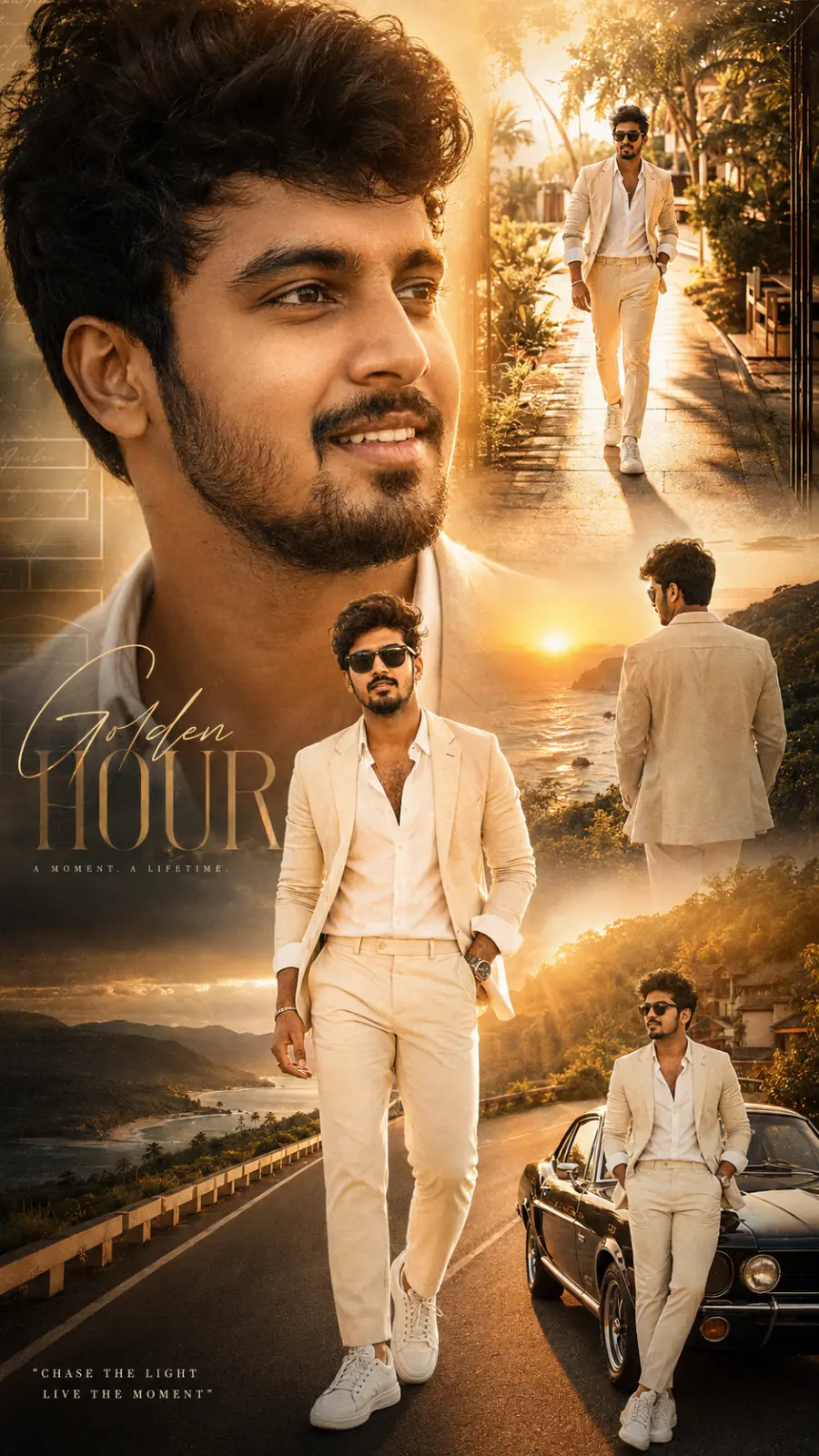Golden Hour Coastal Portrait Montage