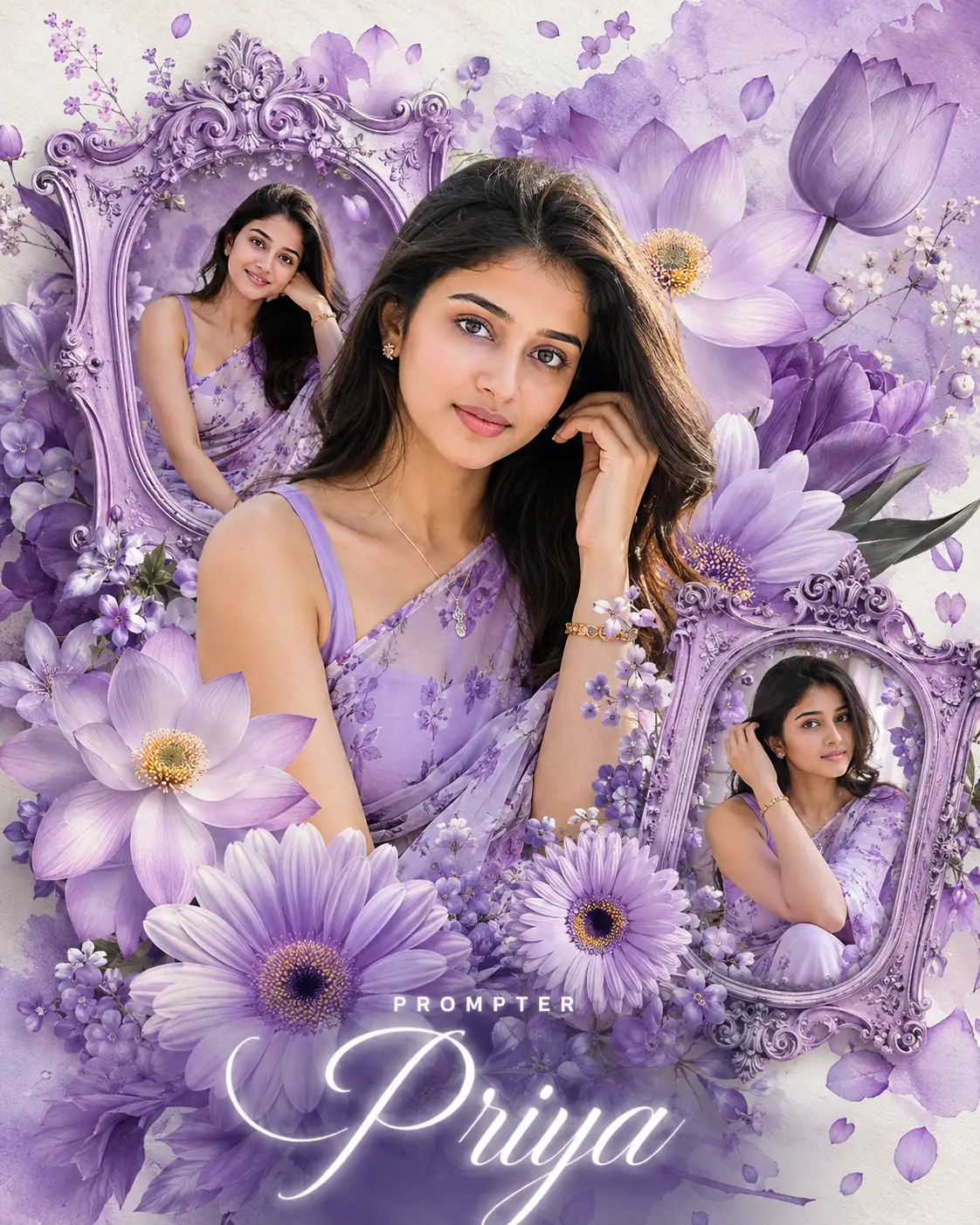 Lavender Floral Portrait Poster