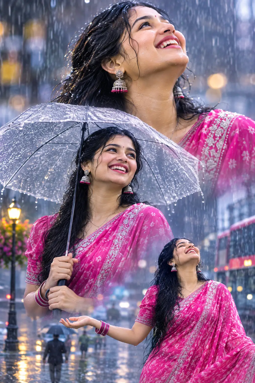Joyful Monsoon Saree Portraits