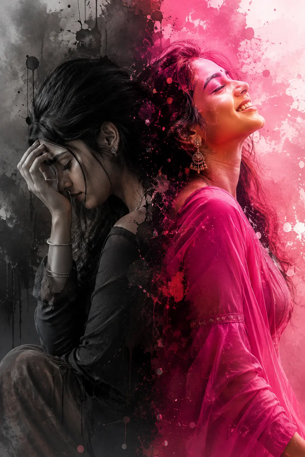 Dual Moods in Magenta and Monochrome