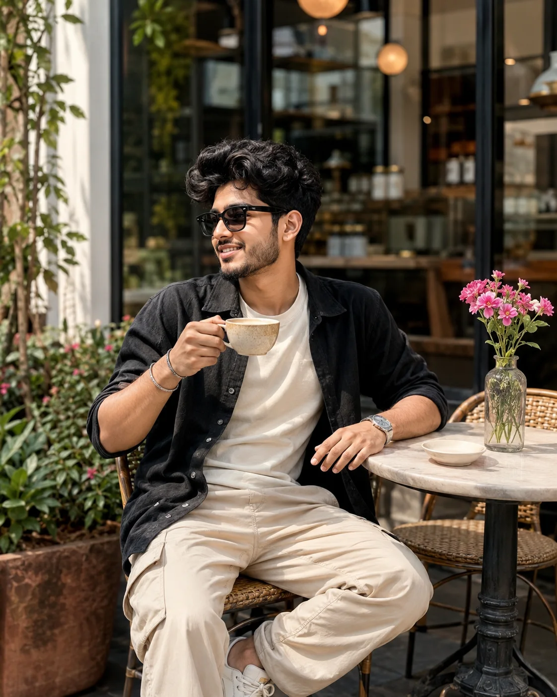 Relaxed Coffee at a Street Café
