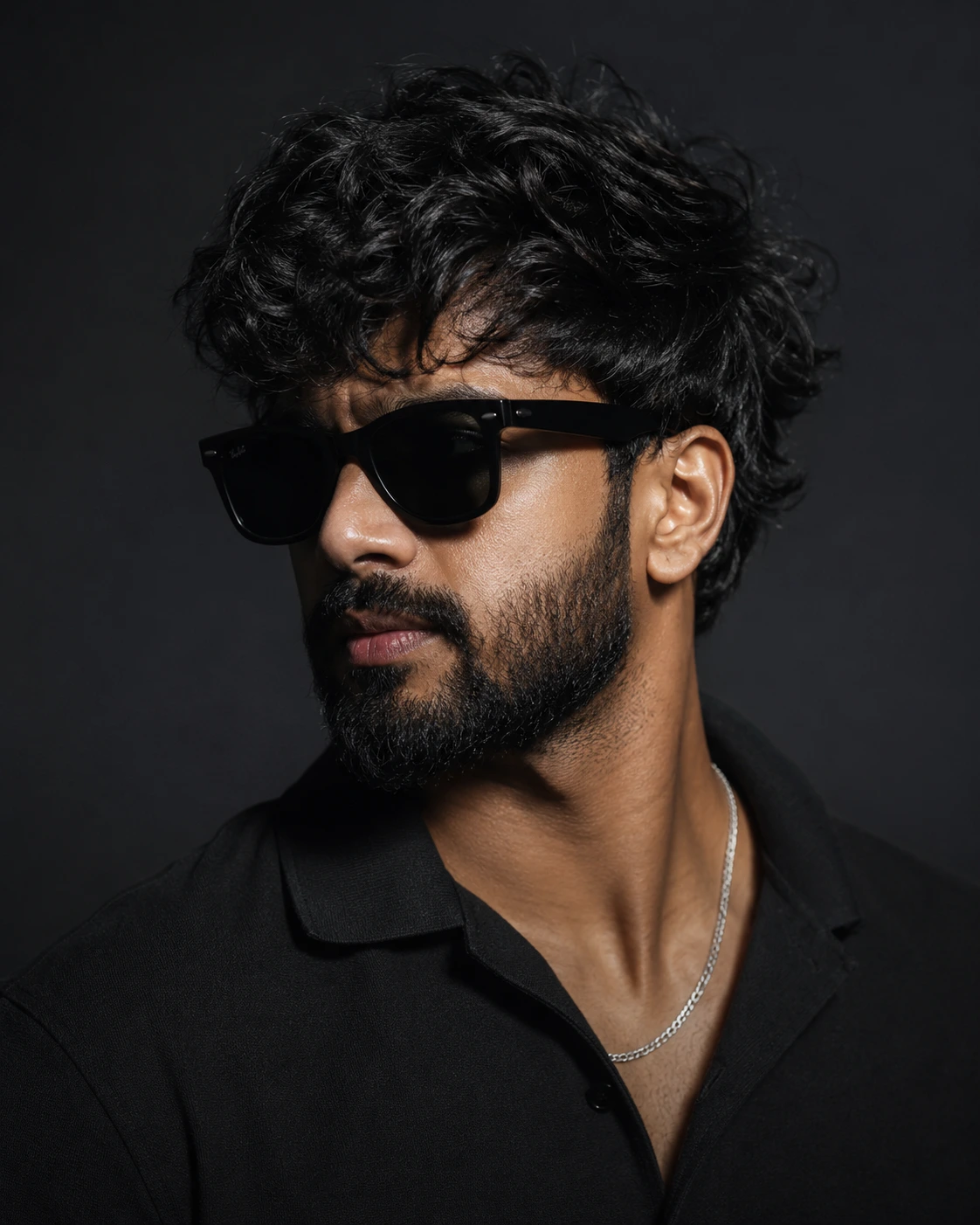 Moody Low-Key Portrait with Sunglasses