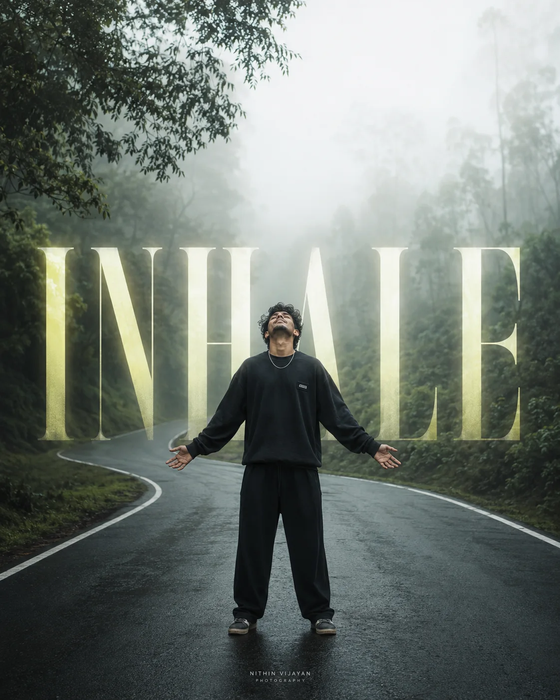 Cinematic foggy portrait