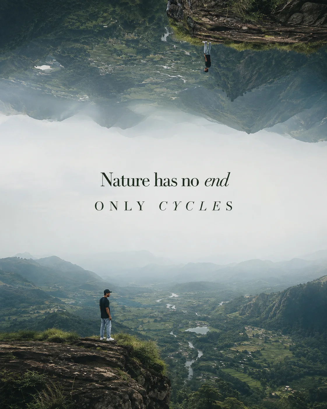 🌿 Infinite Valley — Vertical Mirror