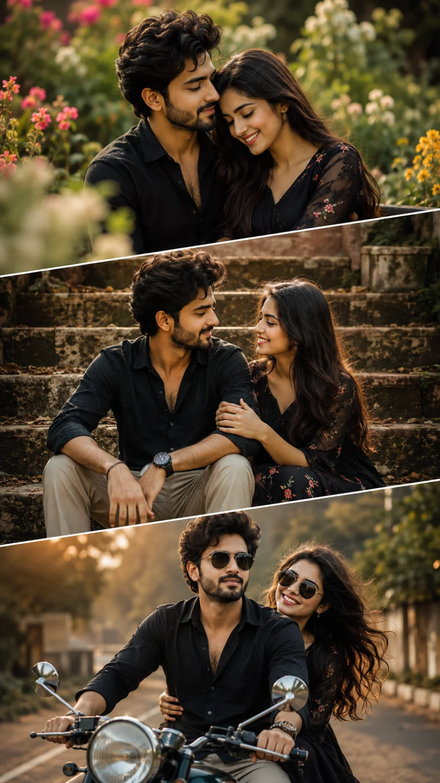Golden-Hour Love Story Triptych