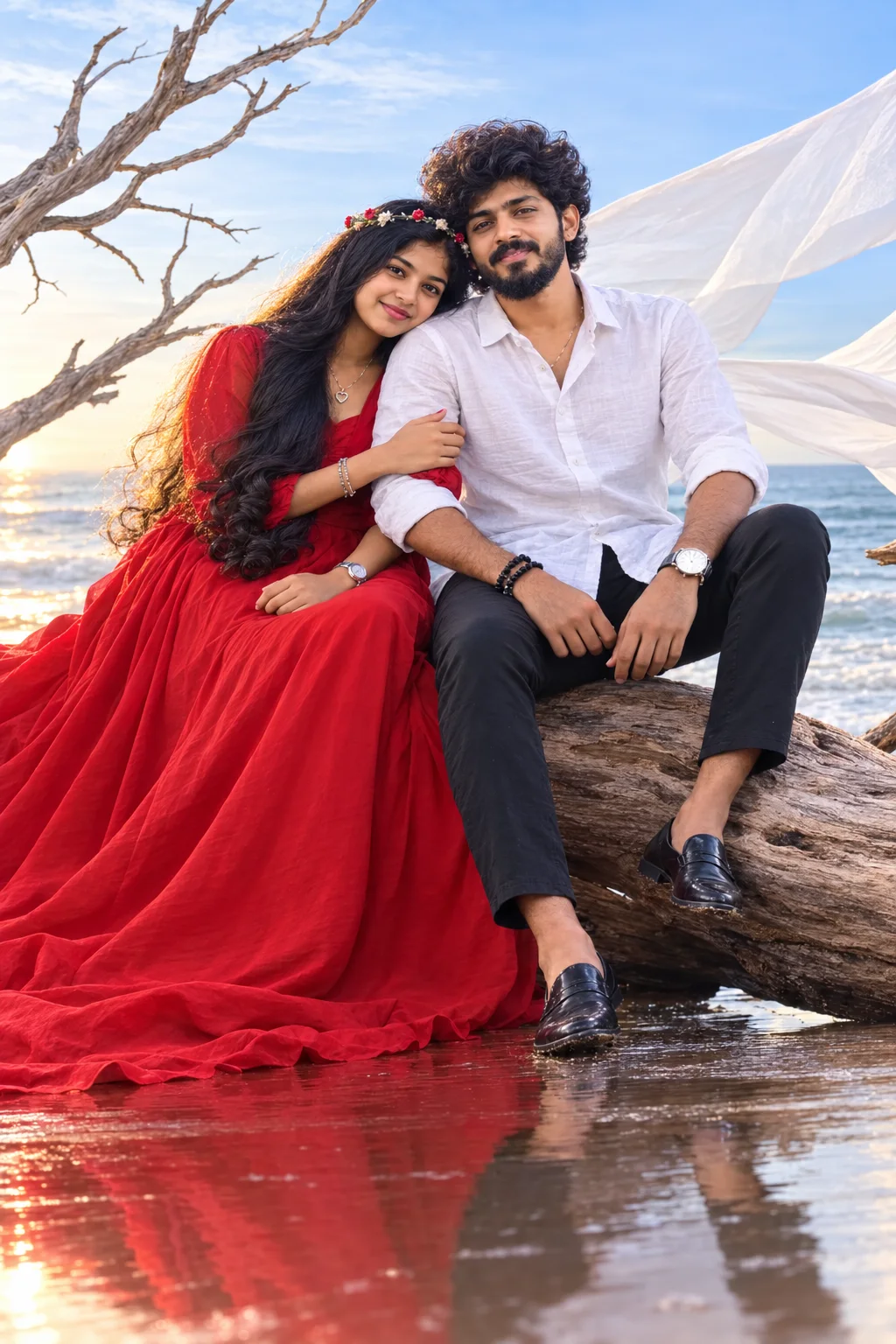 Preshoot-wedding Beach Portrait