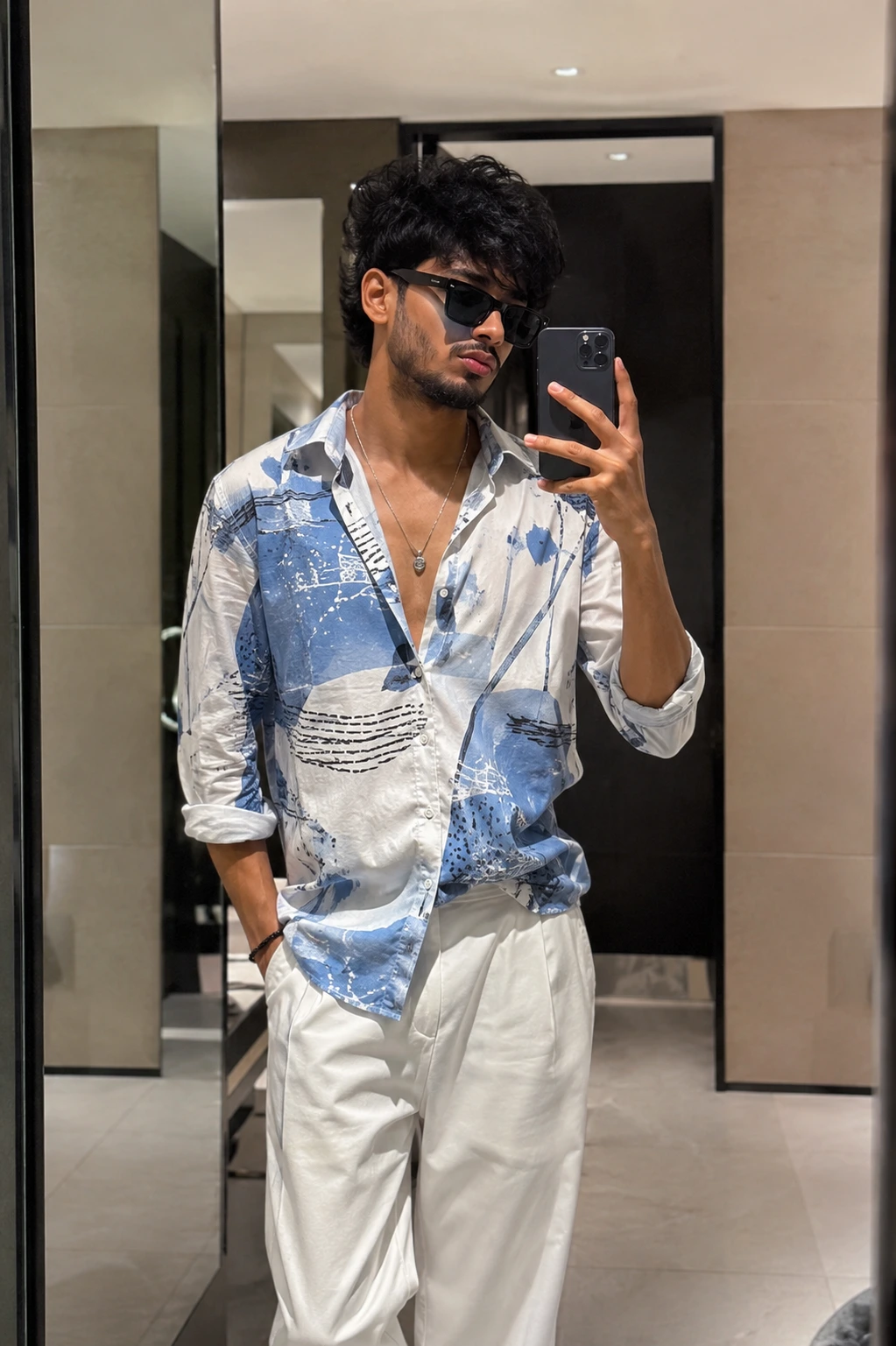 Stylish Mirror Selfie in a Modern Interior