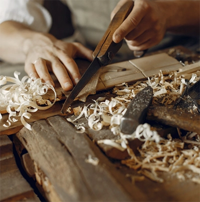 A close up of a wood working tools