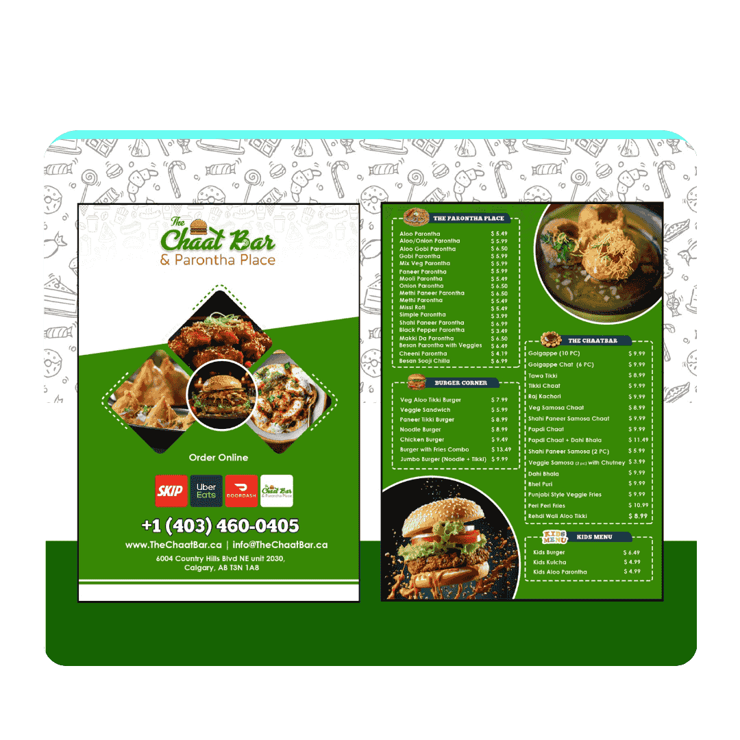 The Chat Bar Menu Card