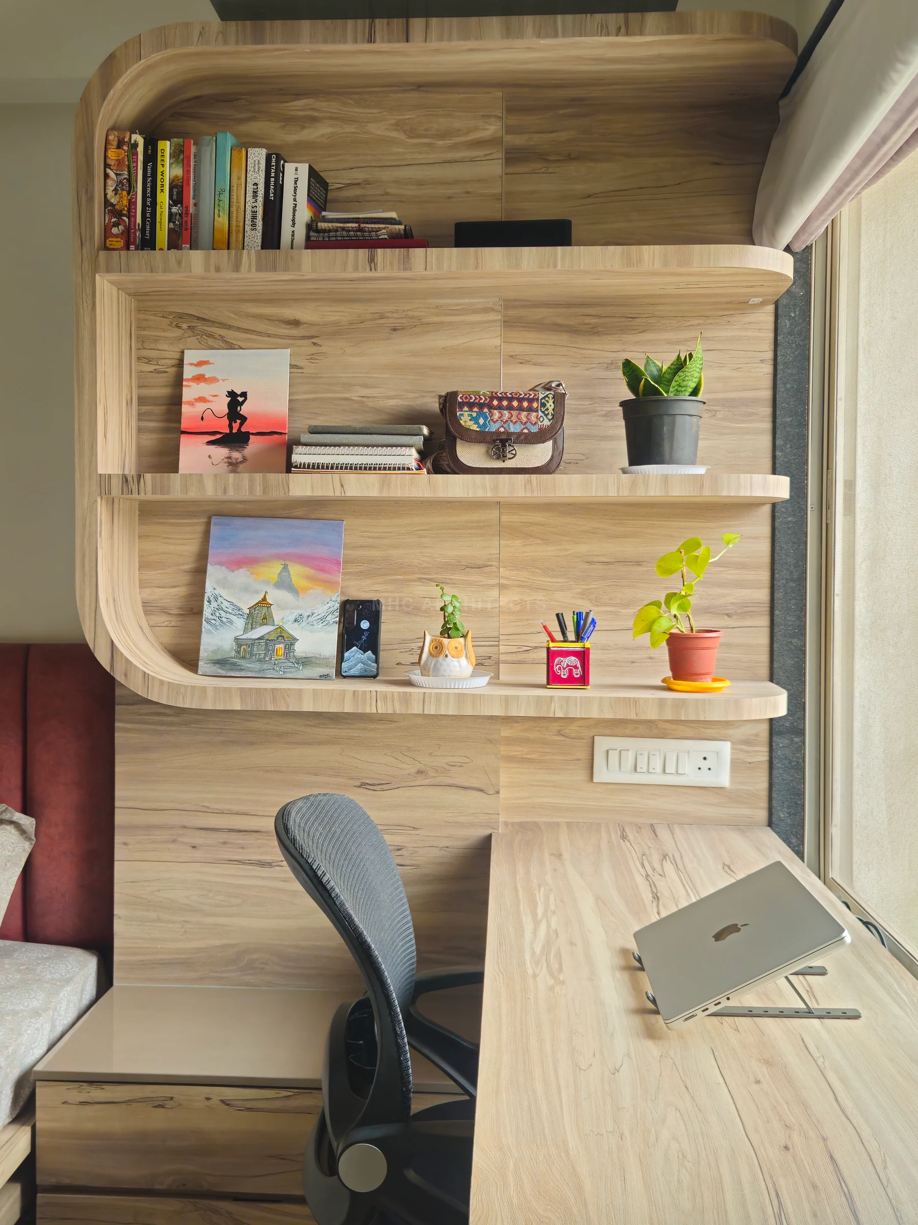Master Bedroom interior design at Urban 2BHK Flat,Moshi, Moshi, Pune