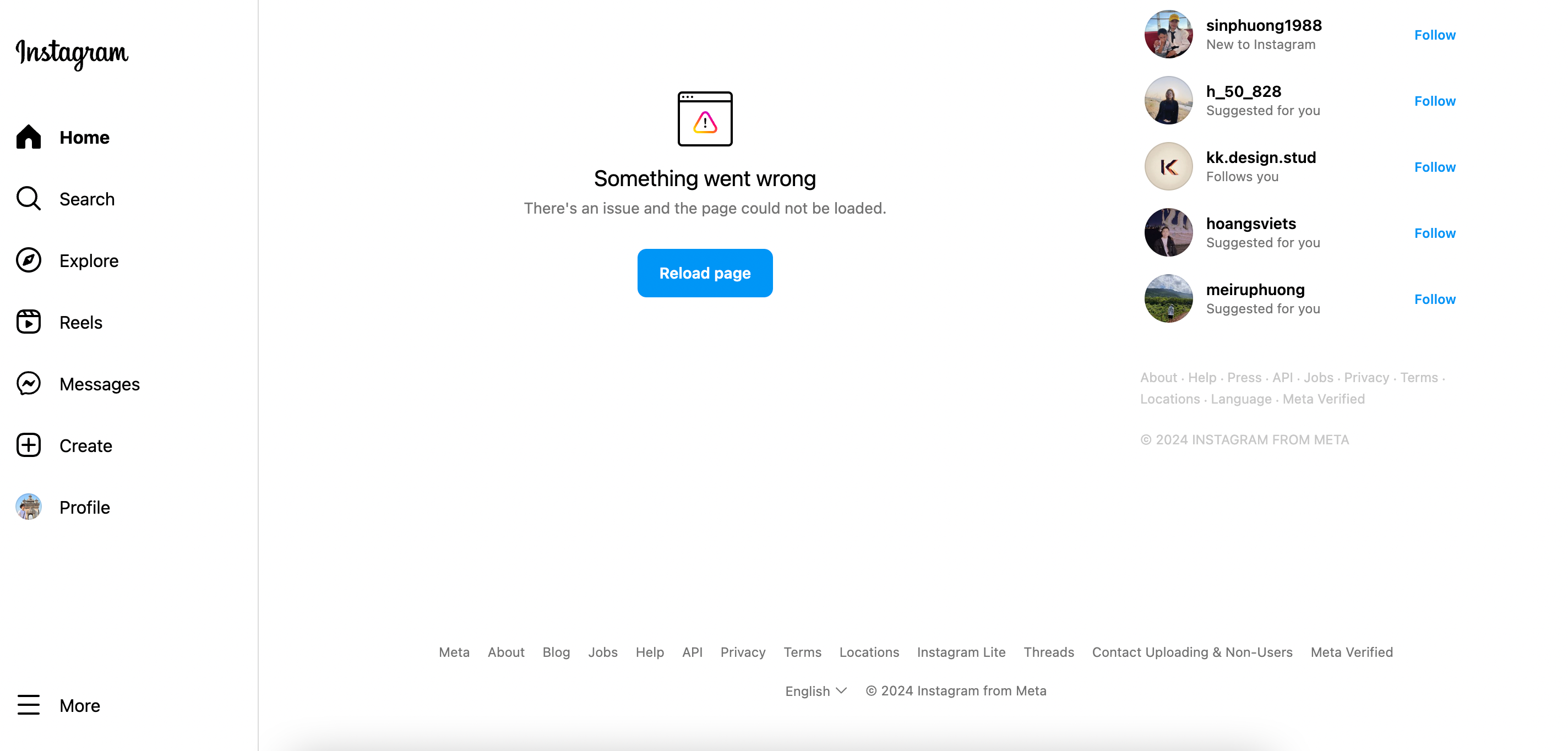 Instagram sập
