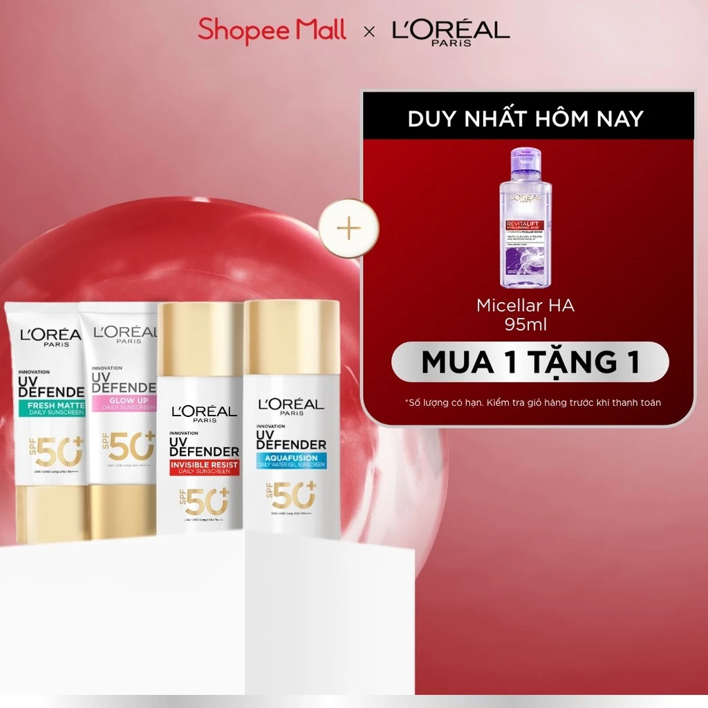 Chống Nắng Phổ Rộng Thoáng Da UV Defender SPF 50+ PA++++ L'Oreal Paris 50ml