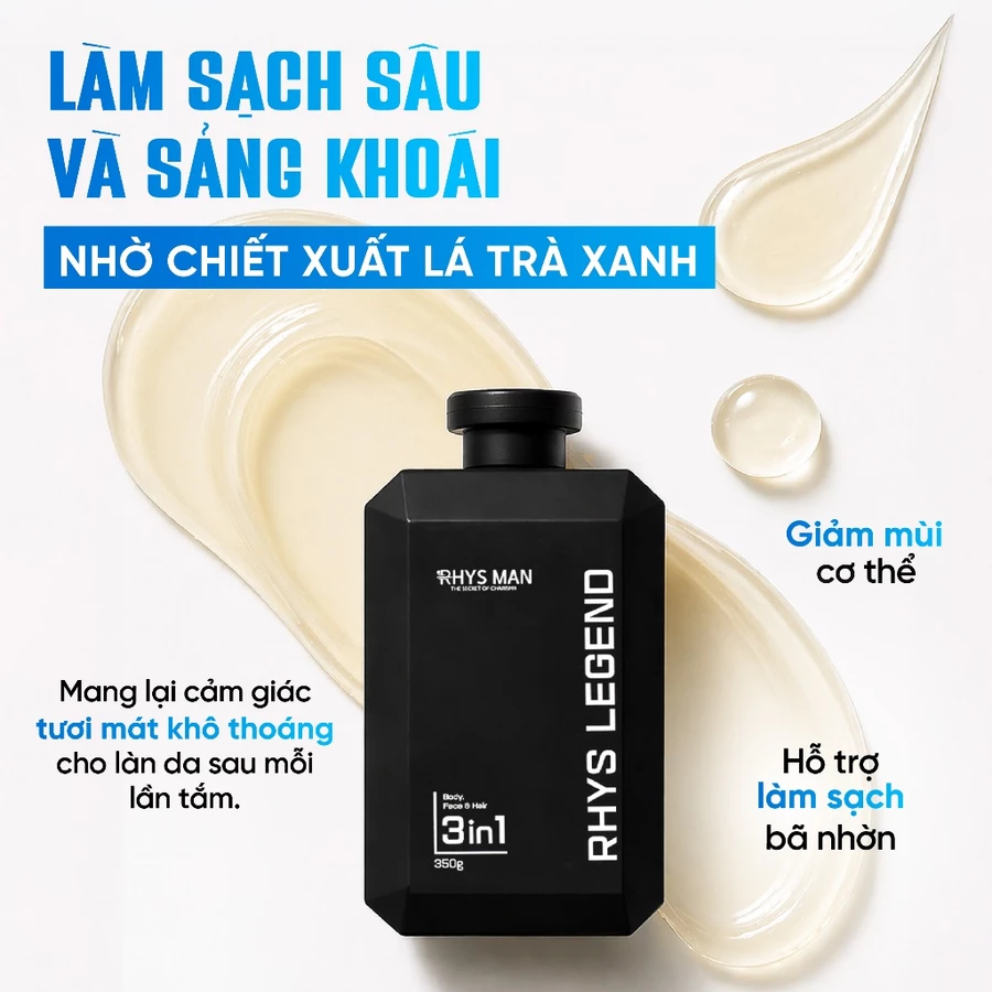 Sữa Tắm Gội Nam RHYS MAN 3in1
