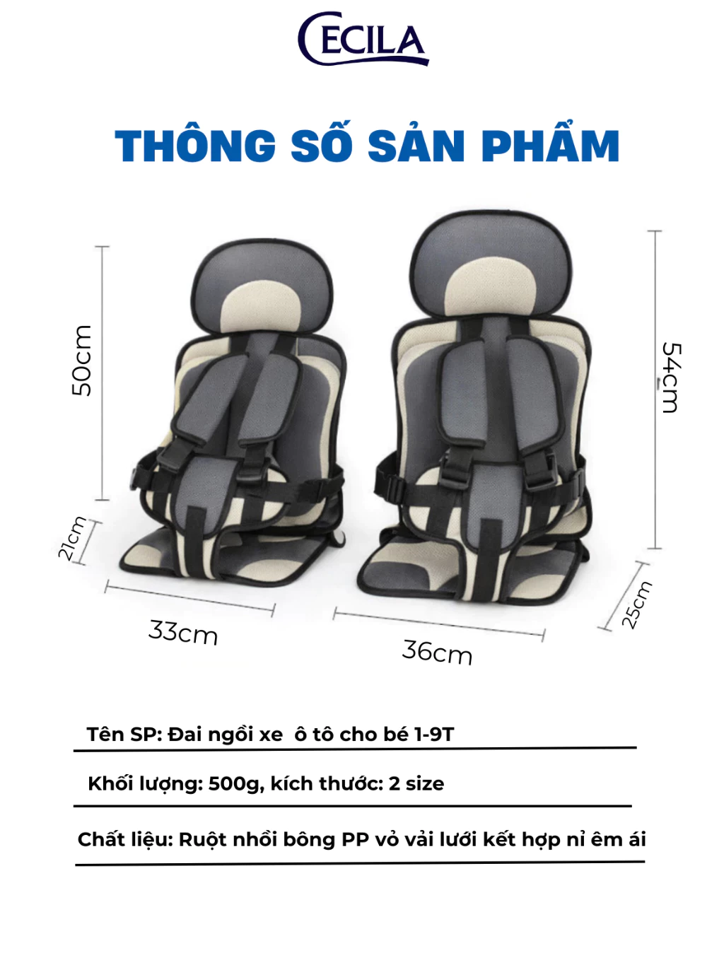 Đai Ngồi Ô Tô Cho Bé CECILA