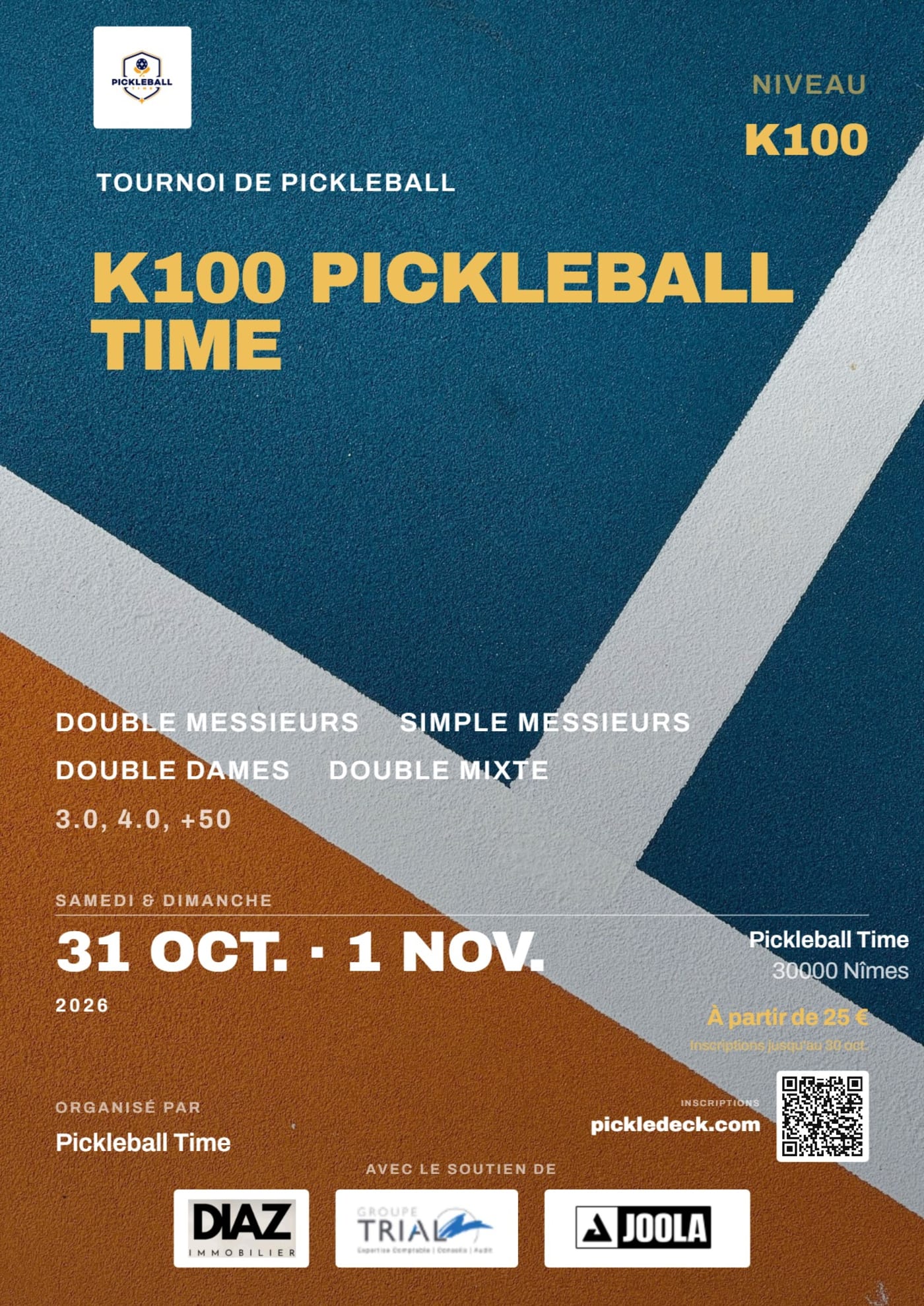 Affiche K100 PICKLEBALL TIME