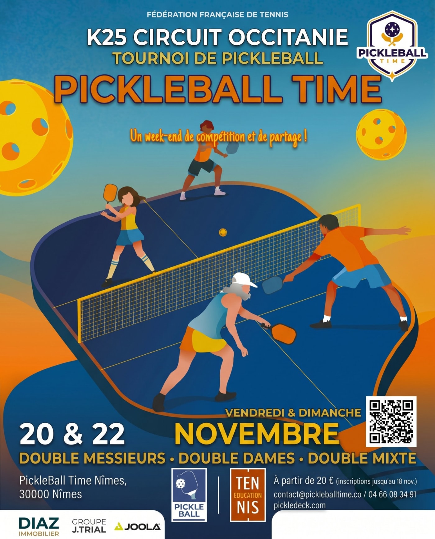 Affiche K25 PICKLEBALL TIME - CIRCUIT OCCITANIE