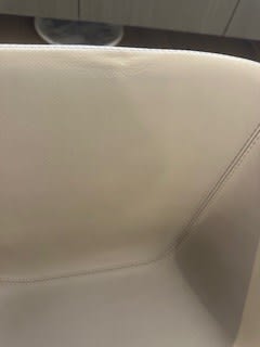Creasing visible through the leather after delivery