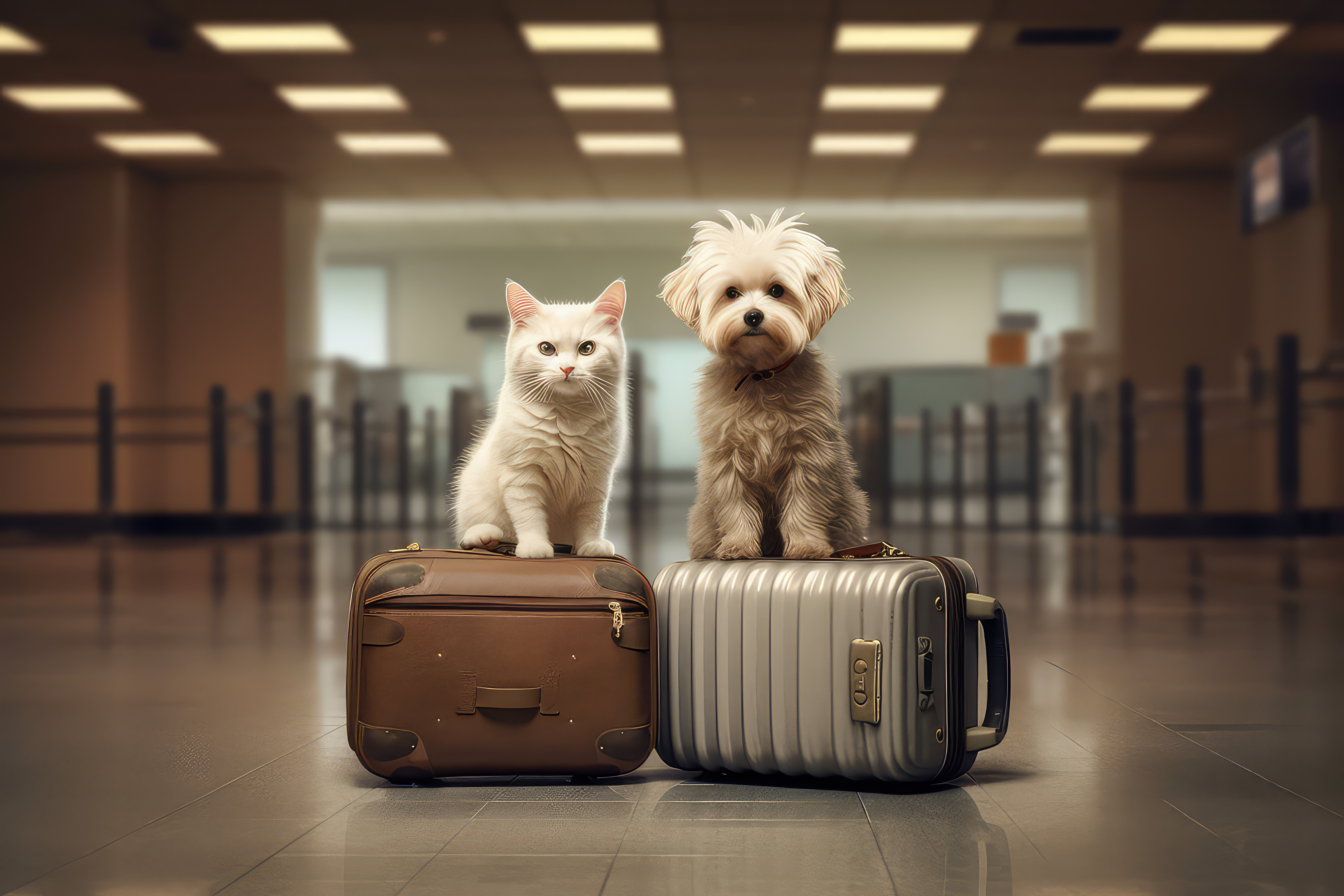 Passenger travelling with pet carrier