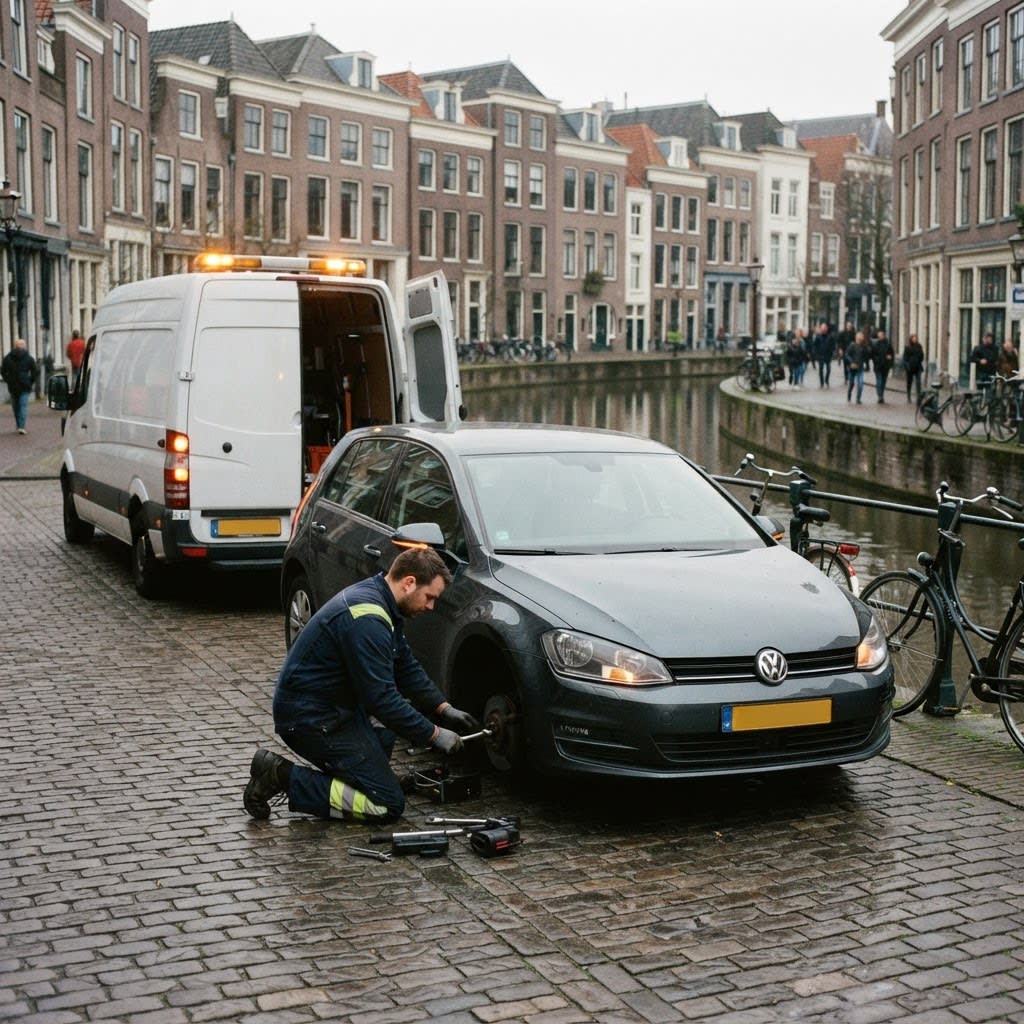 Pechhulp bij een auto in het centrum van Utrecht