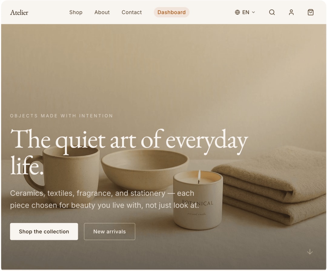 Atelier template, built with HappySeeds