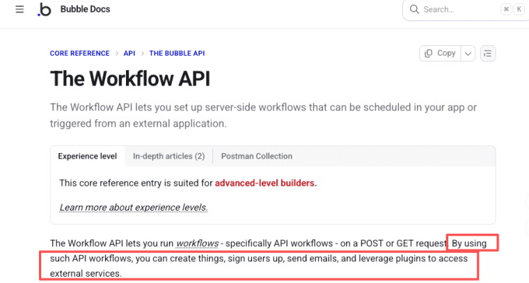 Our Bubble app builder review covers advanced API workflows, enabling users to connect external services and automate app functions.