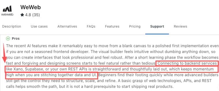 A review of top integrations, showing why connecting backend services is straightforward with a robust WeWeb alternative.