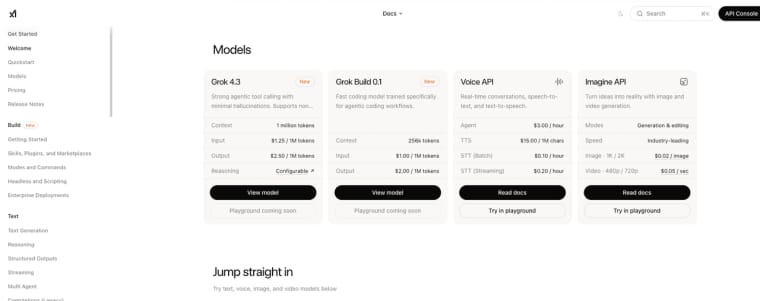 Review the latest model pricing, including Grok 4.3 and Voice API rates, while comparing them against the expected grok 5 price points.