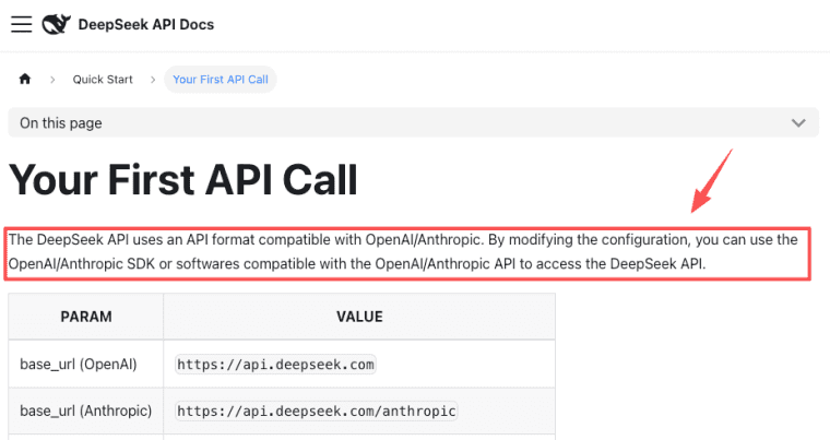 Seamlessly integrate the deepseek api into your apps using standard OpenAI-compatible SDKs and custom base\_url configurations.