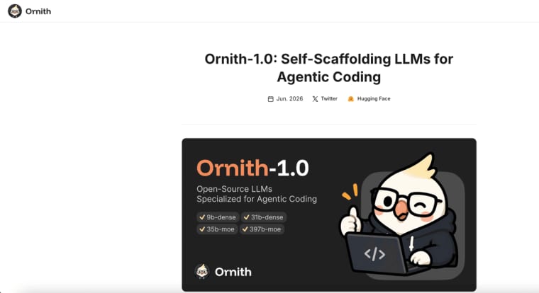 Explore Ornith-1.0, an open-source family of LLMs specialized for automated, agentic software development and coding tasks.