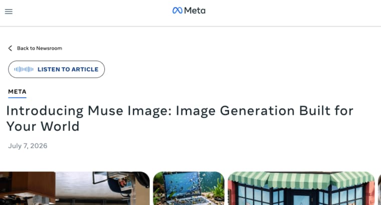 Explore the capabilities of Meta’s Muse Image, a new AI generation tool built to create high-quality images for your world.