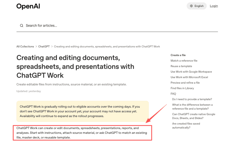 Learn how ChatGPT Work for business can create or edit professional documents, spreadsheets, and presentations for your team.
