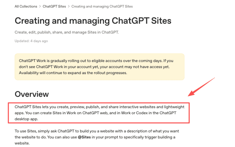 Understand core features and workspace options as you study how to use ChatGPT Sites to build web pages.