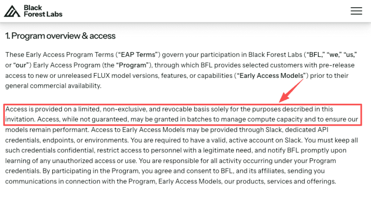 Review program participation terms and access limits when you build FLUX 3 app projects during early release.