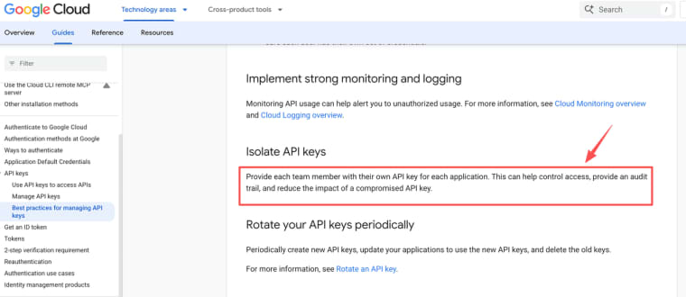 Follow security guidelines to isolate and manage API keys when building projects via google ai studio app builder.