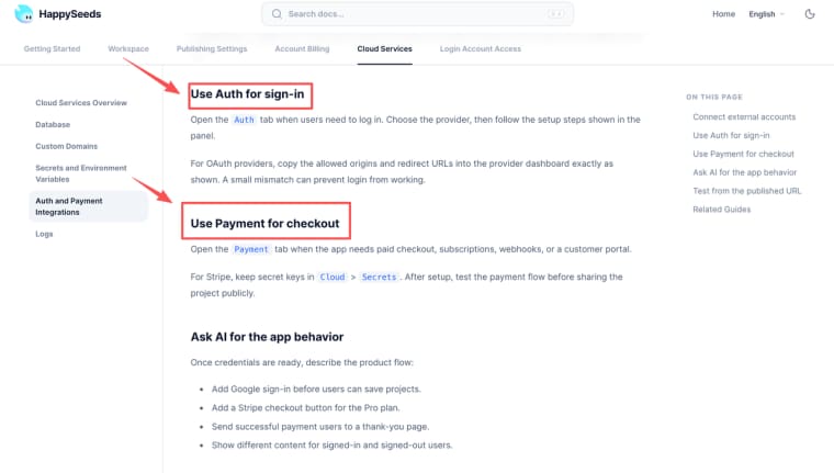 Featured in our Base44 review, this HappySeeds guide shows how to set up user authentication and Stripe payment checkouts.