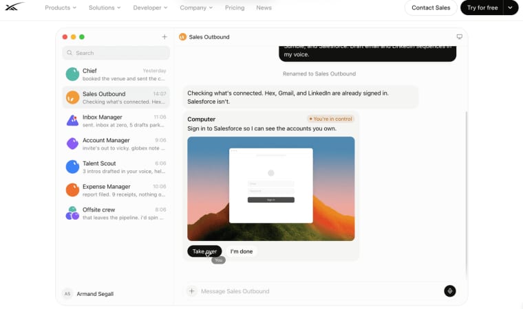 Watch an automated sales outbound interface handle computer tasks inside a modern Grok Bot startup ecosystem.